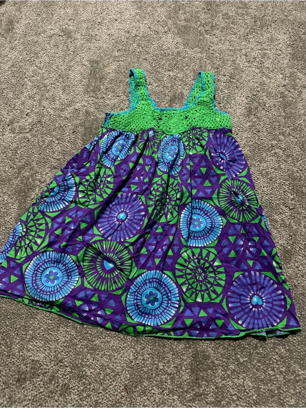 The Children’s Place purple and green dress lace top size medium (7/8) so cute